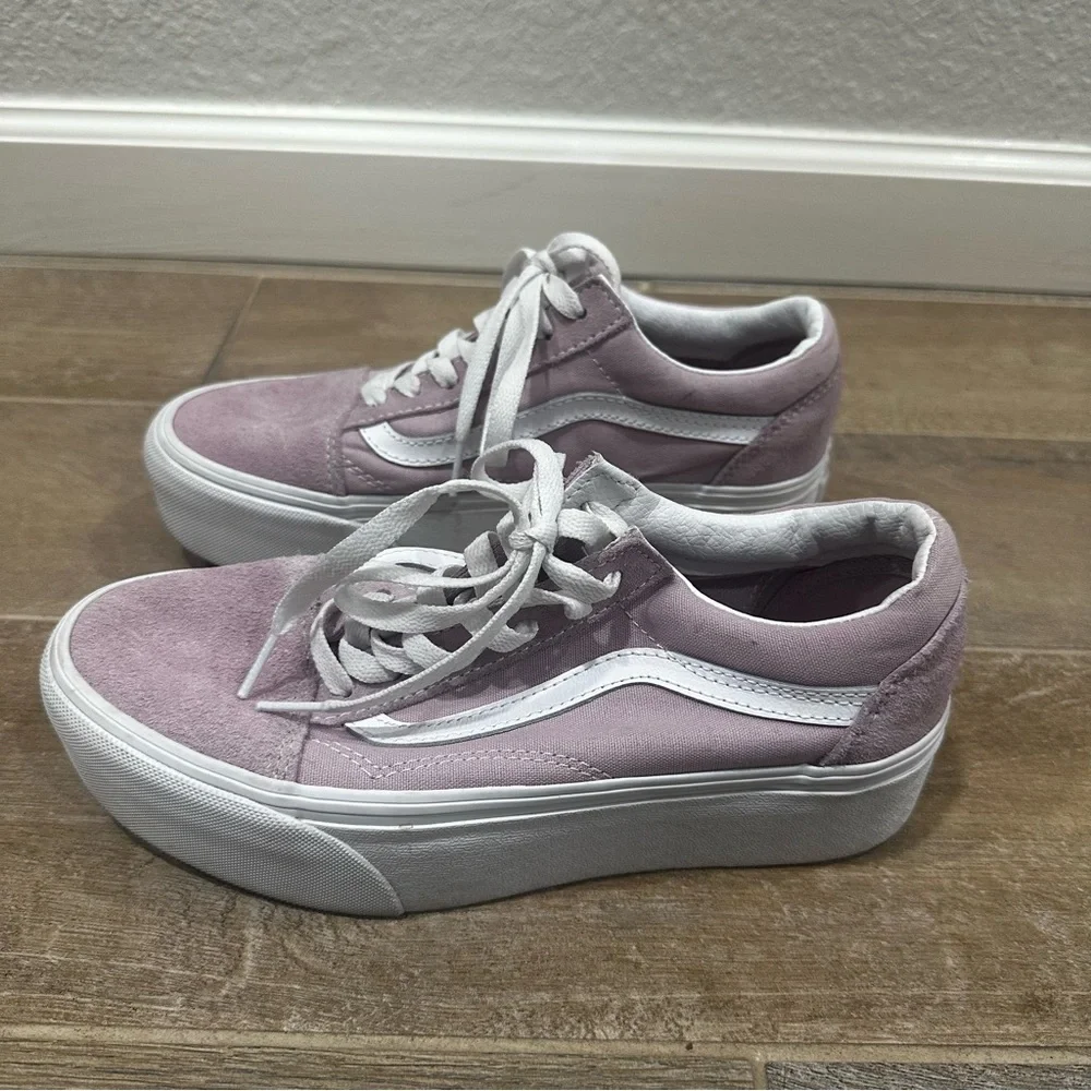 Vans Women's Light Pink Platform Sneakers - Picture 3 of 11